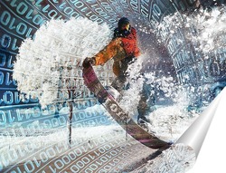   Постер Прыжок на сноуборде