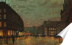   Постер Переулок Борова Лидс при искусственном освещении 1881
