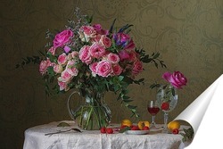  Корзина роз и фрукты
