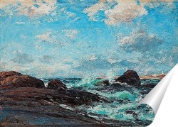   Постер Прибрежная сцена с волнами