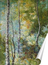   Постер Березовый лес