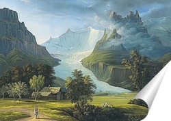   Постер Ледник и горные вершины