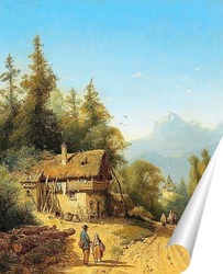  Сцена в альпийской деревне 