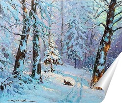   Постер Зимний лес