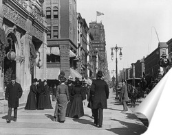   Постер Уличная сцена на Пятой авеню.1899г.
