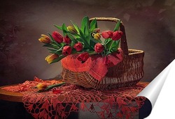   Постер Корзинка тюльпанов