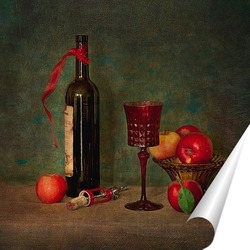   Постер С вином и яблокоми