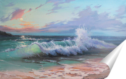   Постер Морской пейзаж, океанская волна, картина море