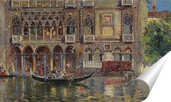  Постер Гондола и венецианский дворец 