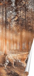   Постер Тигр в лесу