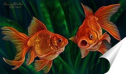   Постер Золотые рыбки