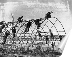  Сборка купола для проведения фестиваля,1951г.
