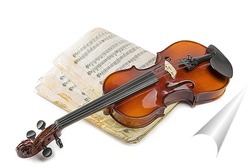   Постер Скрипка и старая нотная тетрадь