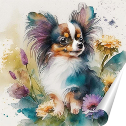   Постер Собака-бабочка (папийон)