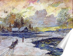  Русская деревня зимой