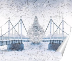   Постер Мост зимой