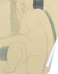  Сидящая обнаженная, 1917