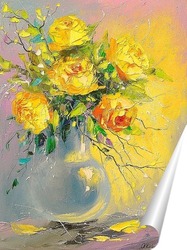   Постер Букет желтых роз 