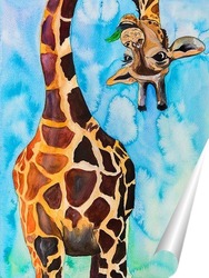   Постер Забавный жираф