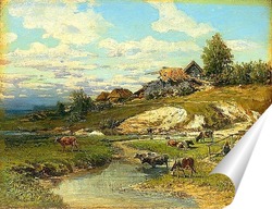   Постер Деревенский пейзаж, 1880