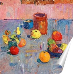   Постер Натюрморт с фруктами и горшом