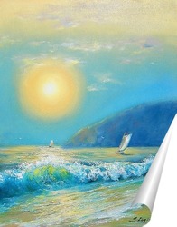   Постер Морской пейзаж яхта