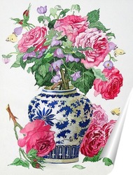   Постер Розы в китайской вазе