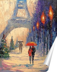   Постер Новогодний Париж