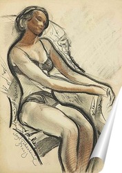   Постер Женщина сидит в кресле
