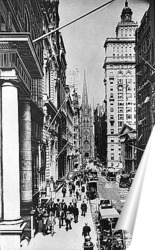   Постер Вид сверху на Уолл Стритт,1890г. 