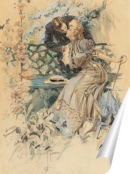   Постер Сбор меда, иллюстрация календаря, 1907