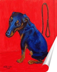   Постер синяя собака
