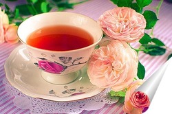  Постер розовое чаепитие