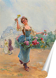   Постер Продавщица цветов