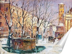   Постер Милан в зимний период