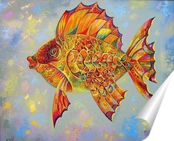   Постер золотая рыбка