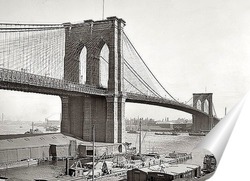   Постер Бруклинский мост, Нью-Йорк, 1900