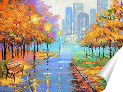   Постер Осень в большом городе