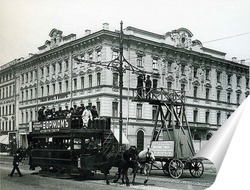   Постер Работы по укреплению электропроводов для трамвайного движения на Невском проспекте 1907