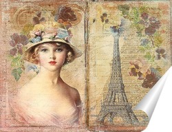   Постер Девушка в Париже