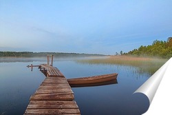   Постер Туманное утро на озере