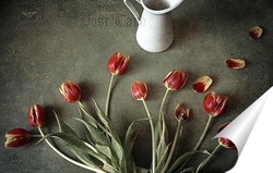   Постер Тюльпаны на столе