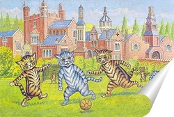   Постер Коты играют в футбол 