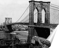   Постер Бруклинский мост в Нью-Йорке,1903