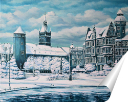   Постер Зимний пейзаж с королевским замком