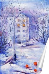   Постер Мандарины на снегу
