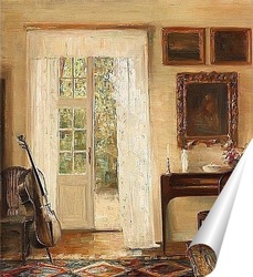   Постер Интерьер с виолончелью