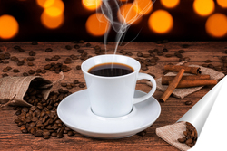  coffee Cup on brown background