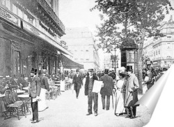  Рабочий пьющий чай на краю доски, Лондон 1910г.