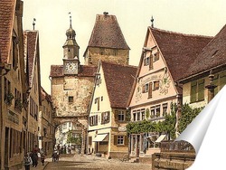   Постер Башня Святого Марка, Ротенбург (т.е. об-дер-Таубер), Бавария, Германия. 1890-1900 гг